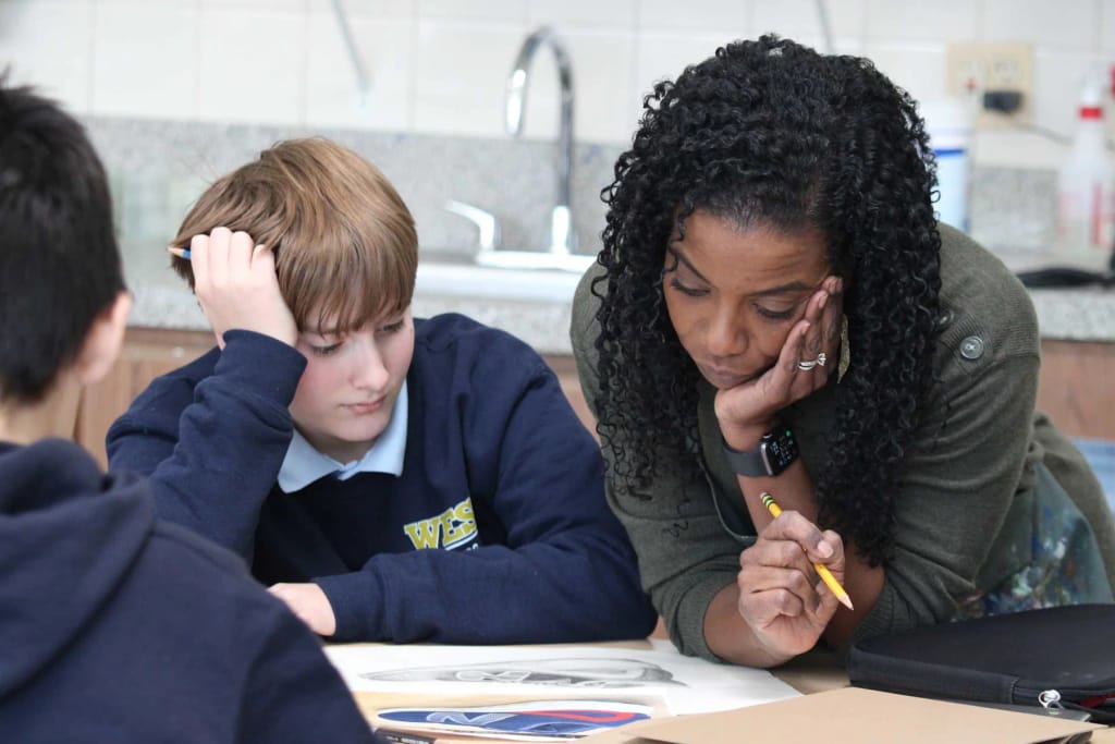 Washington Episcopal School in Bethesda: student and teacher working together.