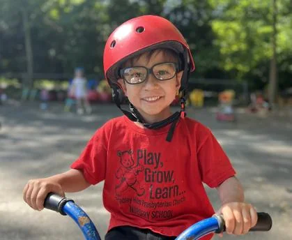 Bradley Hills Presbyterian Church Nursery School in Bethesda: child participating in a Bradley Hills preschool activity.