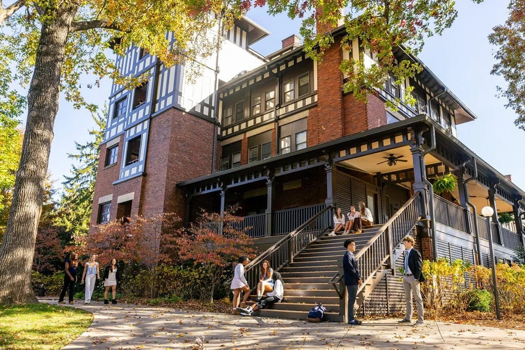 Brick academic building on the Asheville School campus.