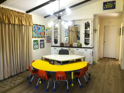 Little Fish Preschool classroom with tables and learning materials