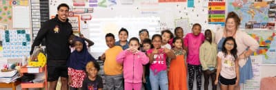 King Elementary students and teachers in a classroom