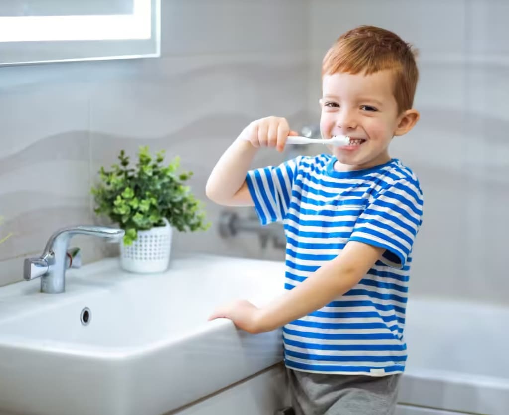 Daily living skills therapy (brushing teeth) at Epic Minds Therapy