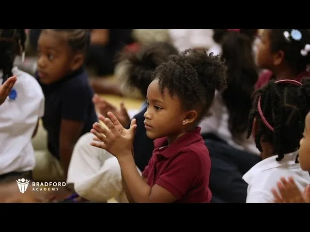 Bradford Academy elementary students participating in a classroom lesson