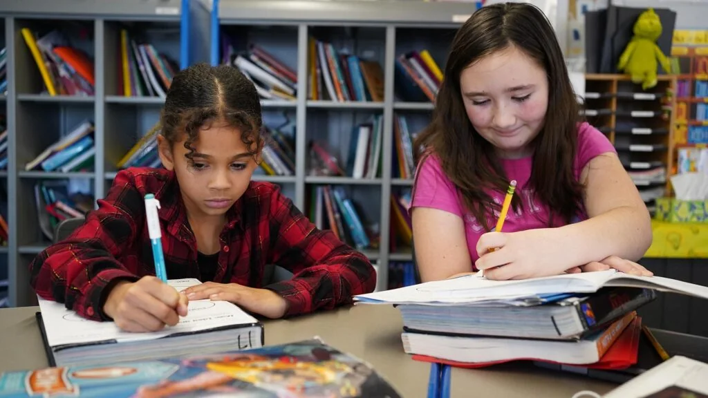 Dayspring Christian Academy students studying together