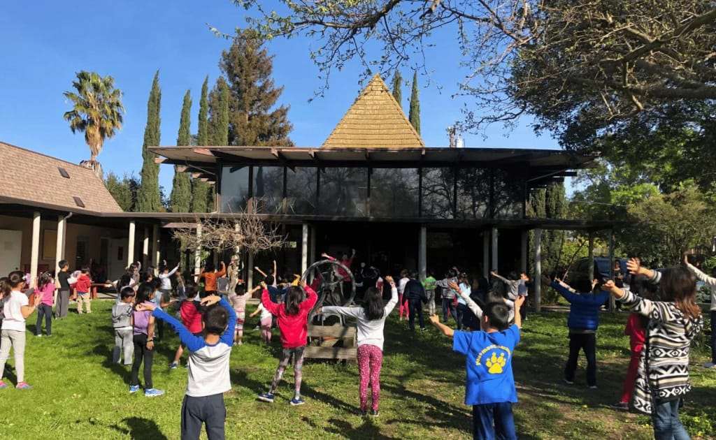Faith Hope and Love Chinese School children exercising outdoors