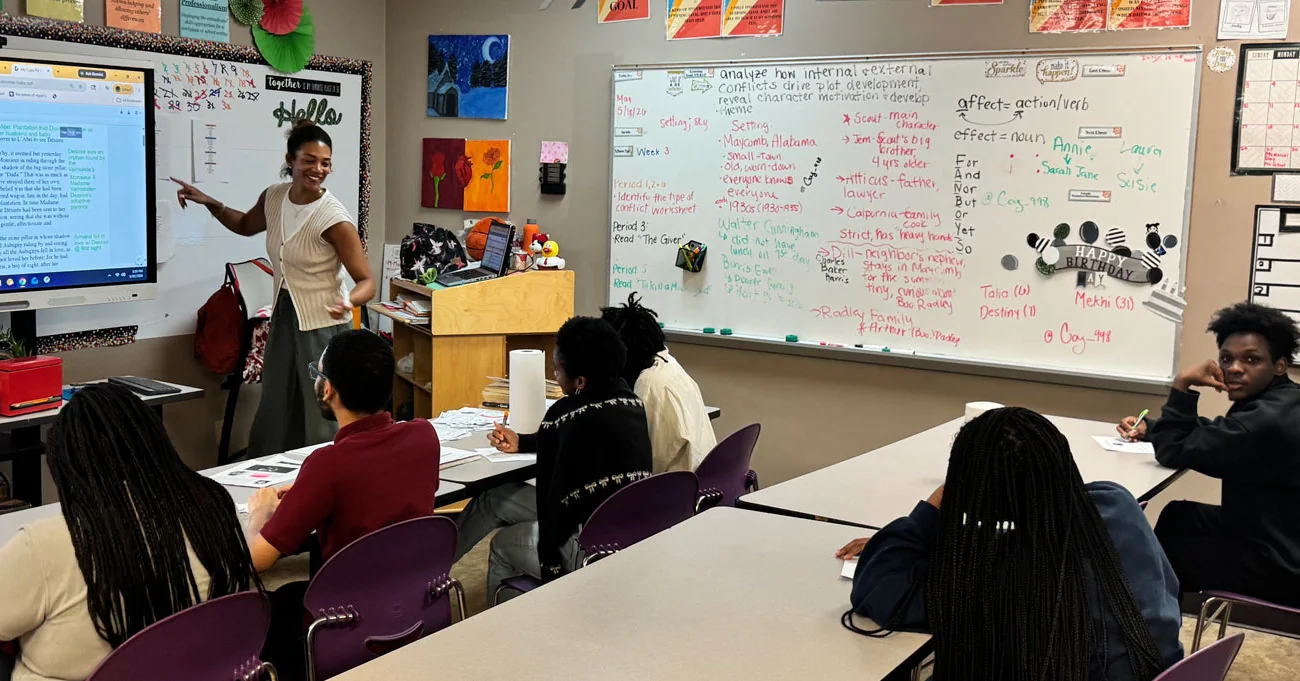 Students learning in a Believers Academy classroom in West Palm Beach, Florida.