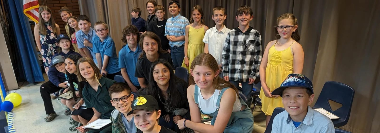 Ewing Young Elementary students celebrating fifth-grade promotion.
