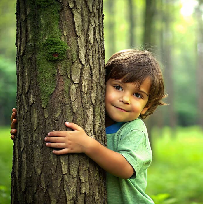 Child exploring nature