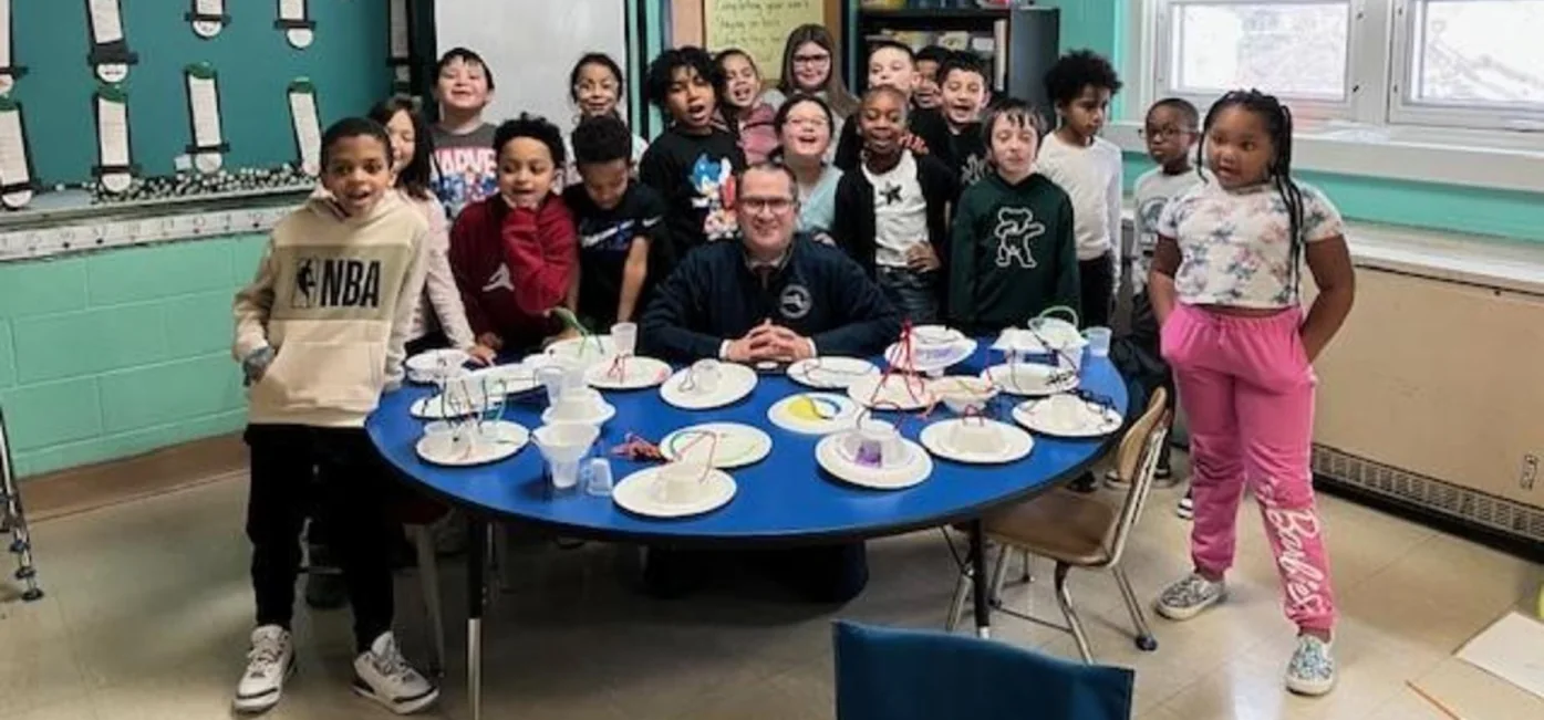 Harold H. Galligan School students and staff share a classroom celebration.