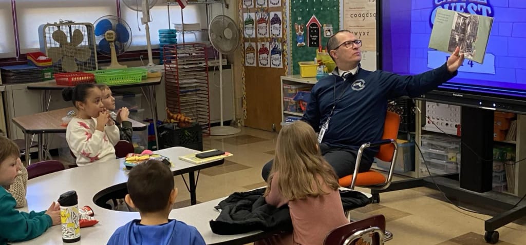 Edmund Hatch Bennett Elementary students participate in a classroom lesson.