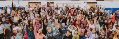 Moore Elementary School community gathered in the gym