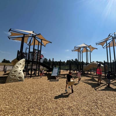 Mountain View Elementary students playing on the school playground