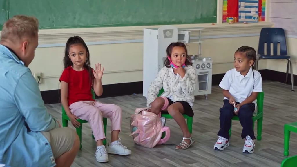 Milestones Charter School students seated in a classroom circle