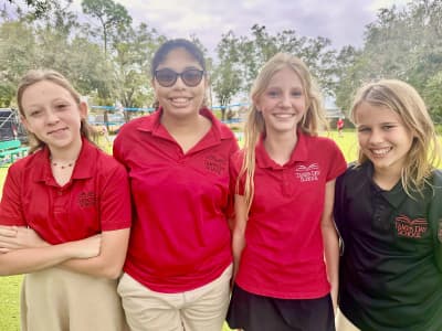 Tampa Day School students outdoors in school uniforms
