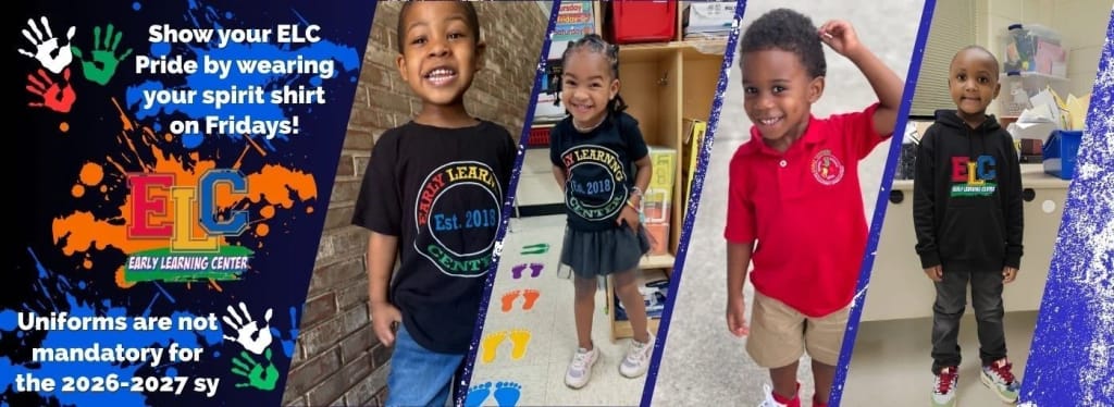 Students wearing Early Learning Center shirts at Early Learning Center at Terry Mill
