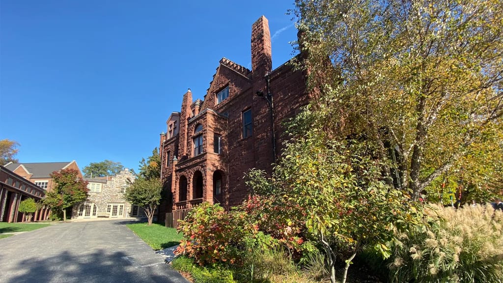 Exterior view of a historic brick building on The Lab School of Washington campus in Washington, DC.