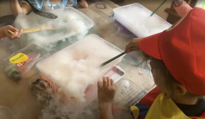 Students taking part in a science activity at Blazing Star School