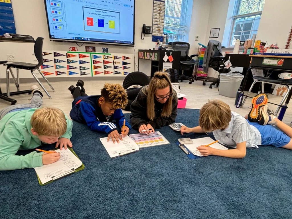 The Diener School in Bethesda: students completing classroom work.
