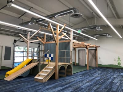 Indoor climbing and movement equipment at Woven Care Fountain