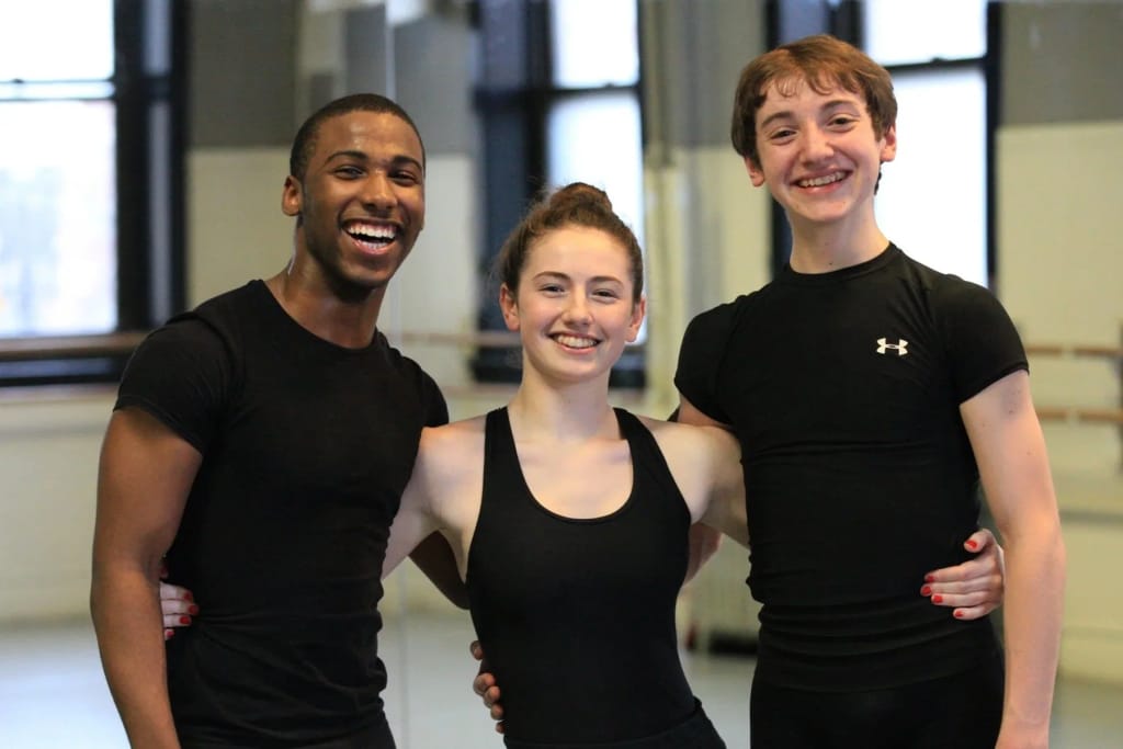 Students rehearsing a dance performance at Chicago Academy For the Arts