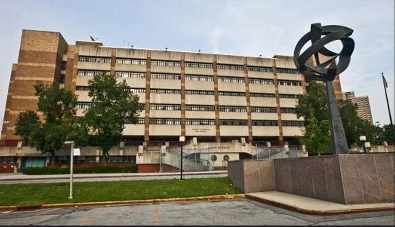 P.S. X176 school building and front grounds in the Bronx