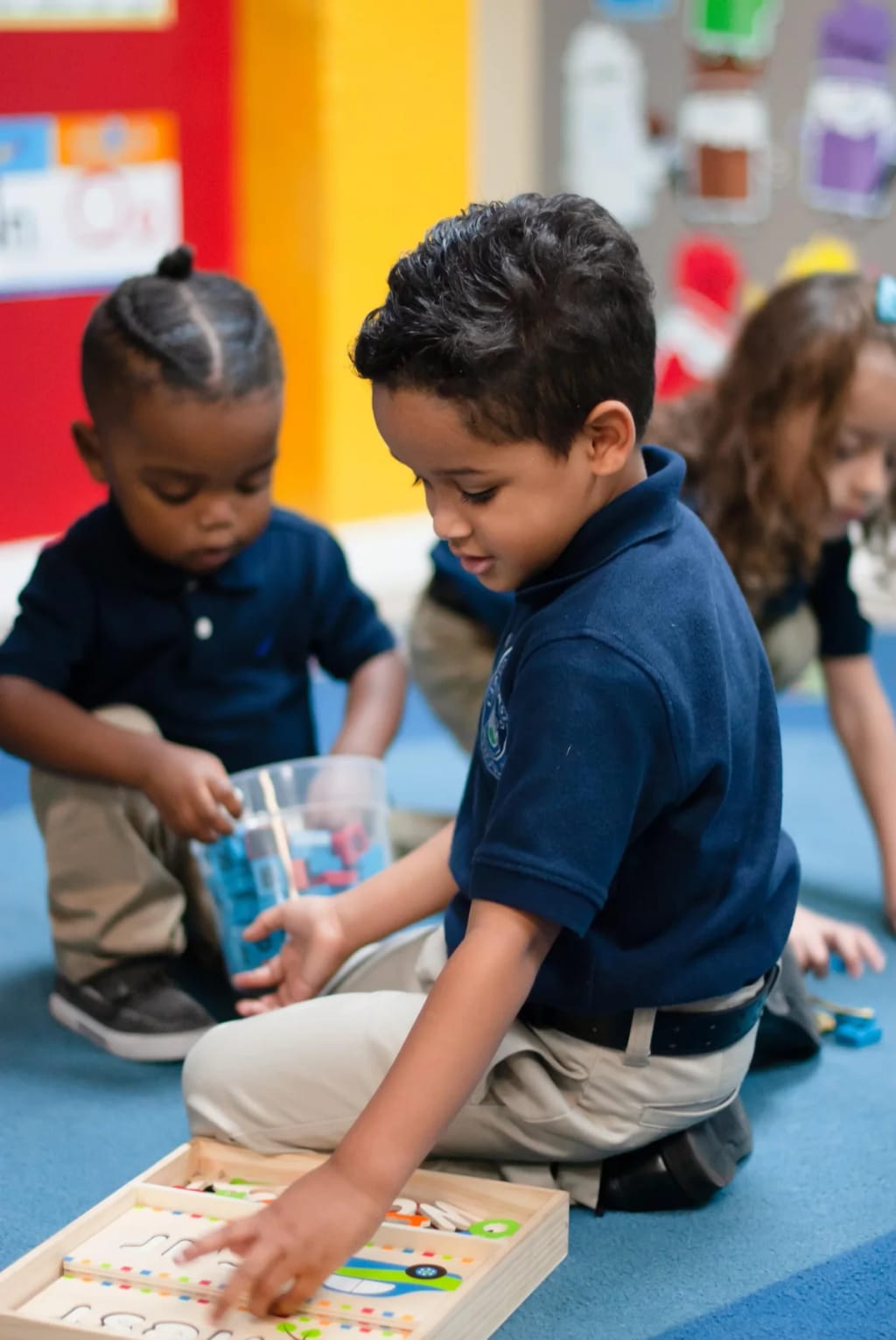 Students work together at a classroom table at City Innovation School