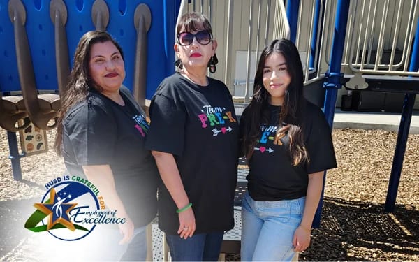 HUSD Preschool Programs staff members outdoors at a preschool site