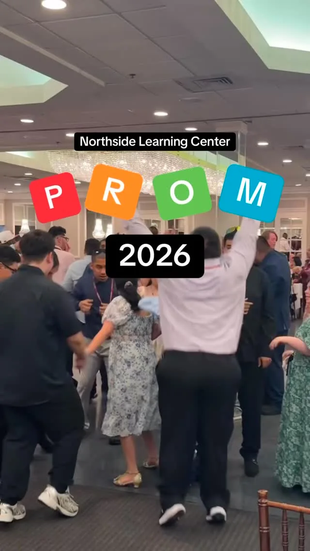 Students celebrating at the school prom at Northside Learning Center High School