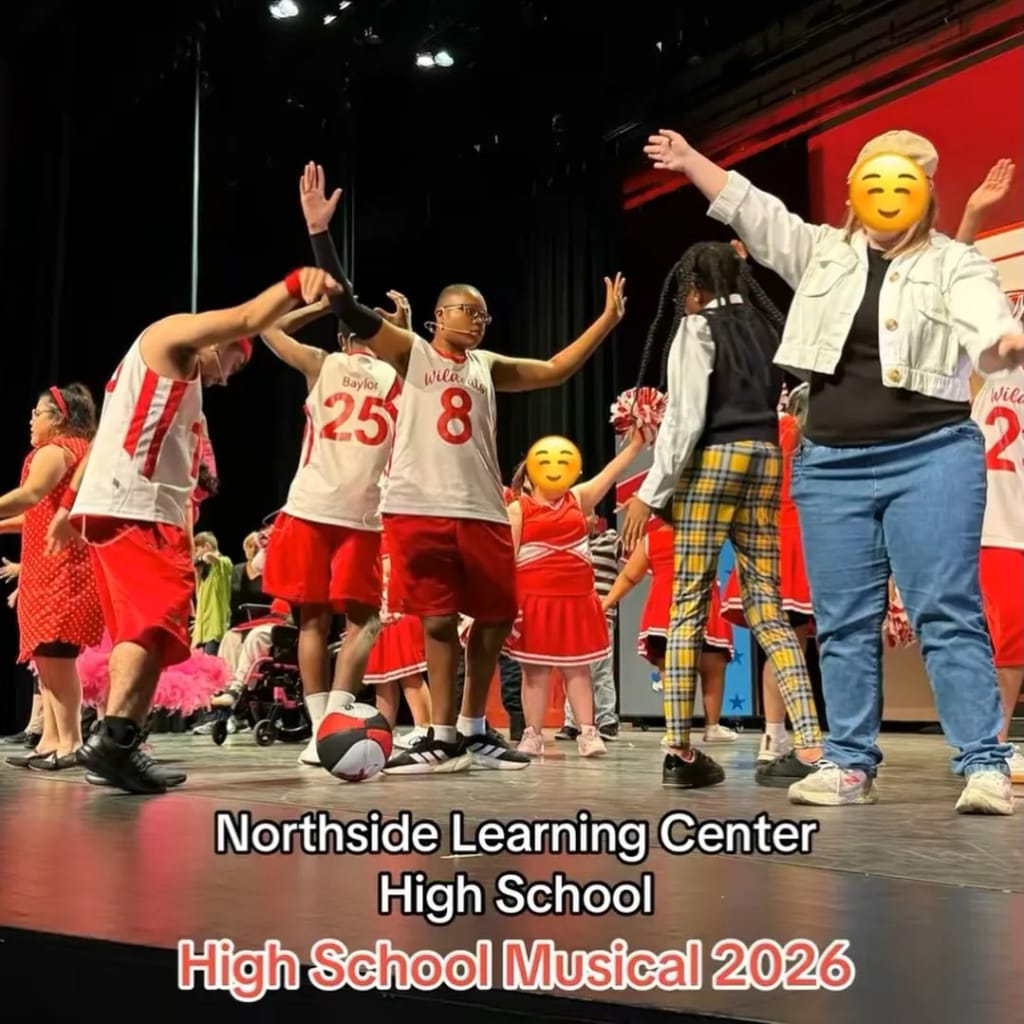 Students performing in the school musical at Northside Learning Center High School