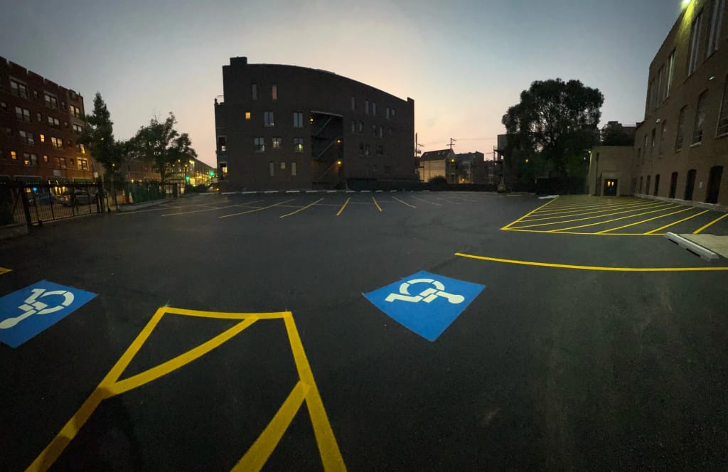 The school grounds and accessible entrance at Our Lady of Mount Carmel Academy