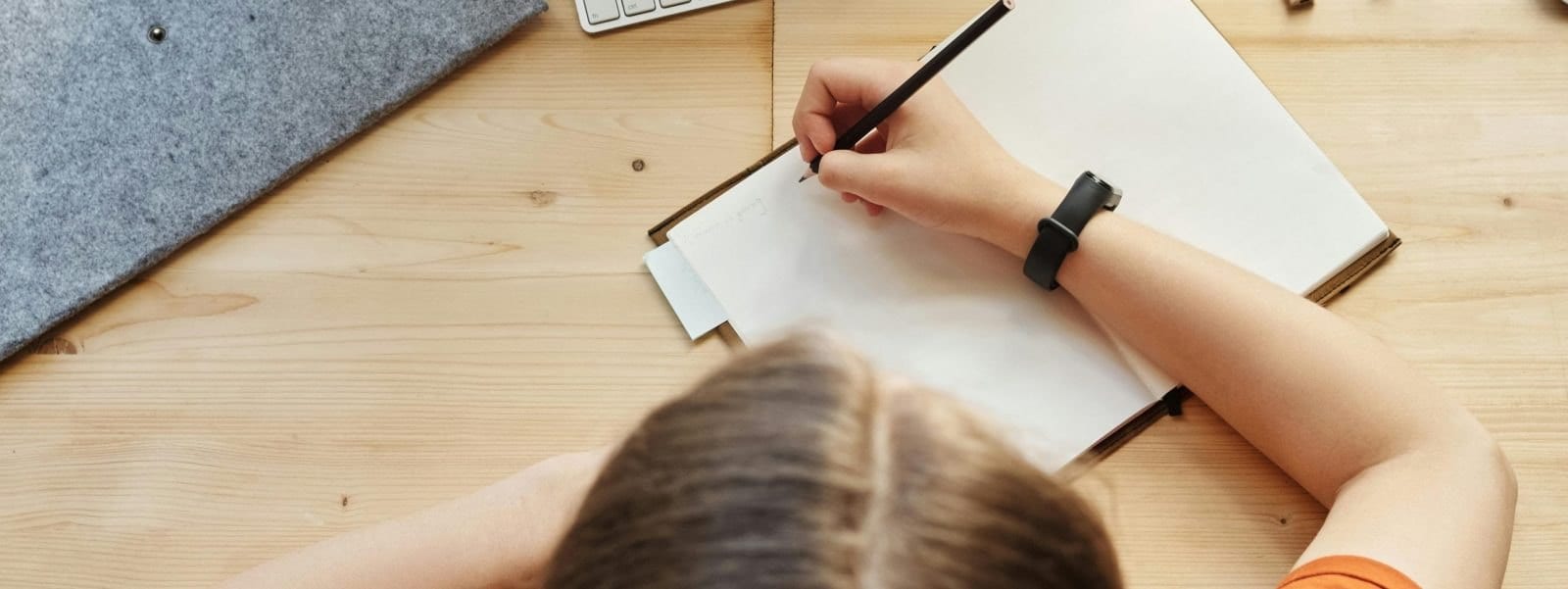 Child working at a desk