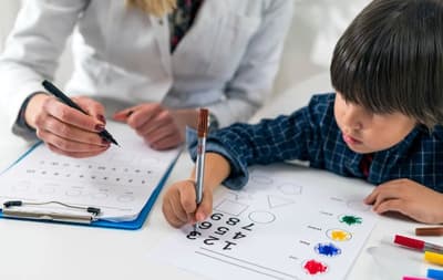 Child during psychological testing