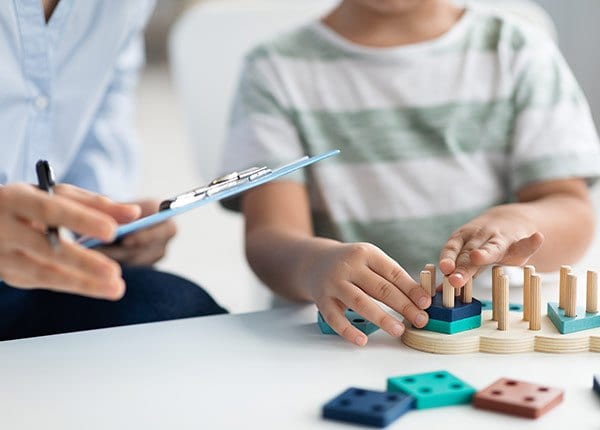 Child completing testing at Mindspring