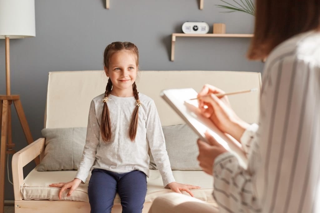 Child during an assessment