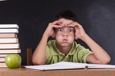 Student feeling school stress