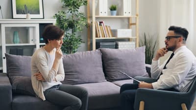 People talking in a session