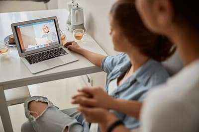 Patient at a computer