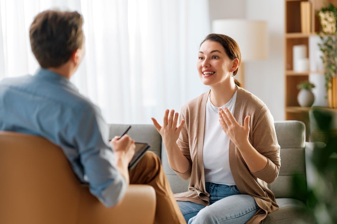 Psychologist meeting with a patient