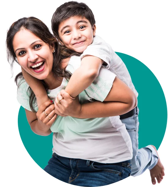 Adult and child sharing a reassuring hug