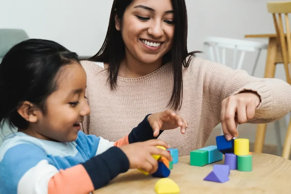 Provider-published image of a child and therapy staff