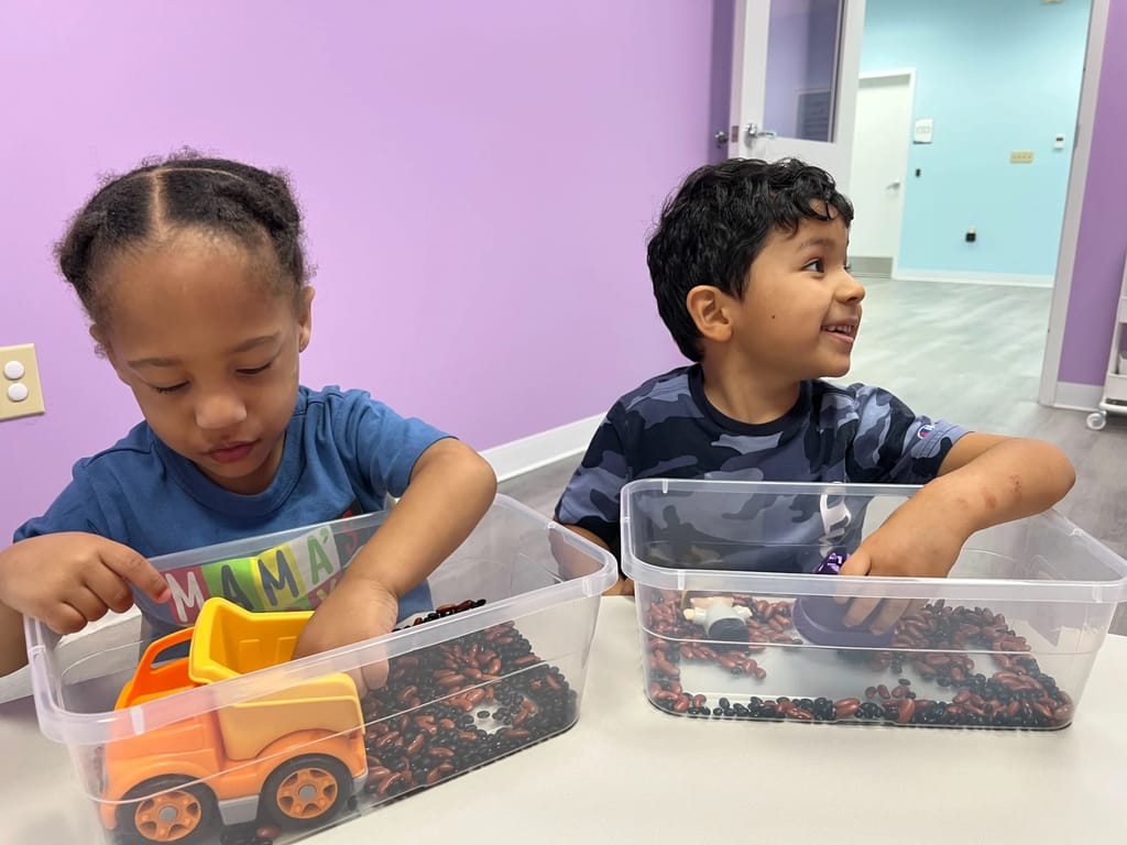 Child engaging in play-based learning at ABA therapy center