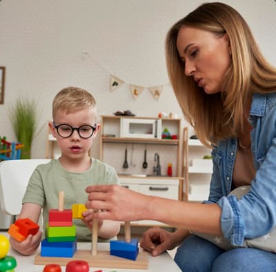 Child receiving personalized ABA therapy support with Reach Higher ABA therapist