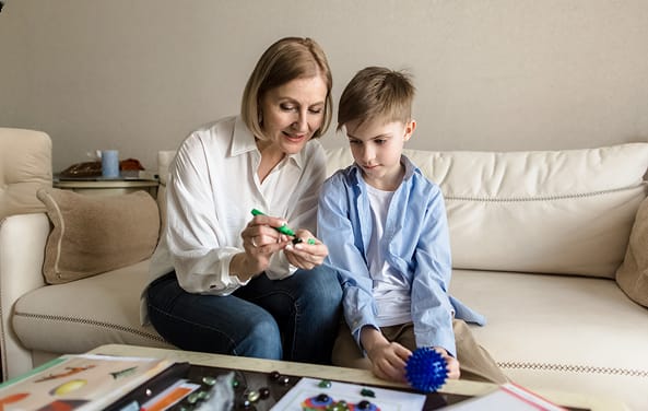 One-on-one ABA therapy with behavior technician