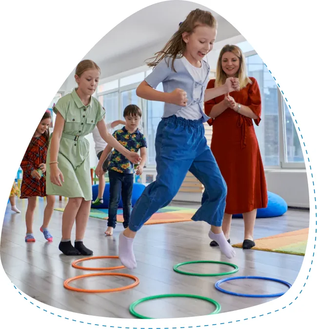 Children participating in a movement activity
