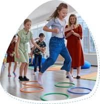 Children participating in a movement activity