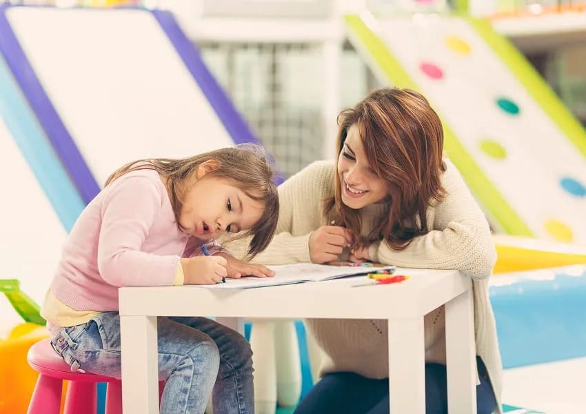 Child participating in daycare support through ABA therapy