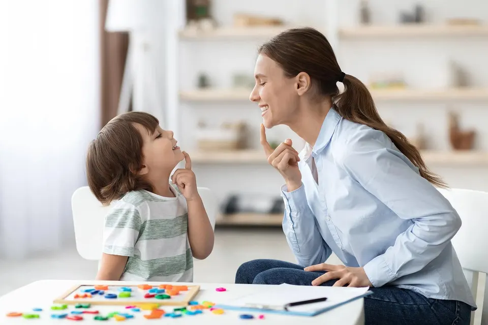 ABA therapy session — a therapist working one-on-one with a child
